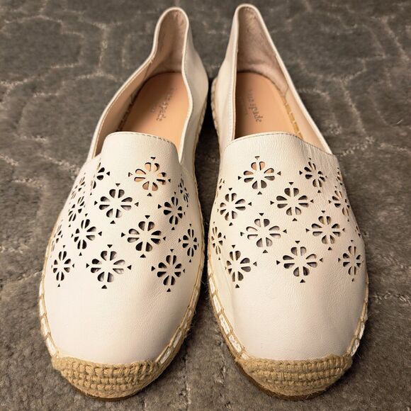 Kate Spade Garcia Cut Out White Leather Espadrille Flats WOMENS SIZE 9M comfort - Picture 3 of 12
